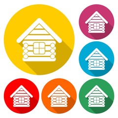 Wood log house icon vector illustration