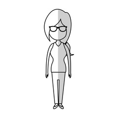woman wearing a sunglasses cartoon icon over white background. vector illustration