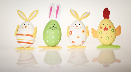 easter background with eggs