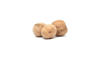 Walnuts isolated on white background