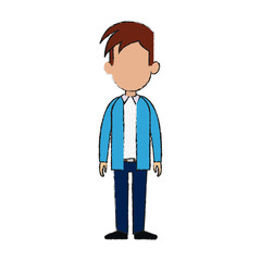 man cartoon icon over white background. vector illustration