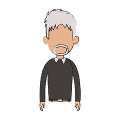 old man cartoon icon over white background. colorful design. vector illustration