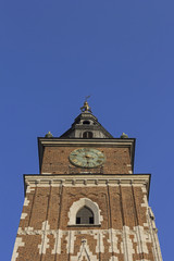 Fototapeta na wymiar Tower of the old townhall in Krakow/ Poland 