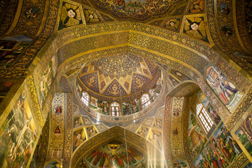 Fototapeta na wymiar Interior view of the Vank Armenian Cathedral, Isfahan, Iran
