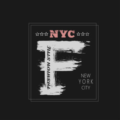 Vector illustration with phrase "Fashion. New York city"