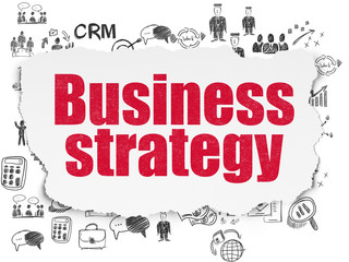 Finance concept: Business Strategy on Torn Paper background
