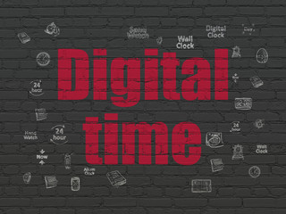 Time concept: Digital Time on wall background