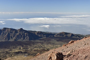 View from Teide to the east over the outer volcano ring