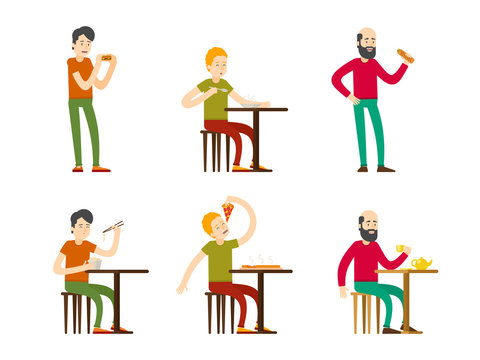 Flat Eating Men Set