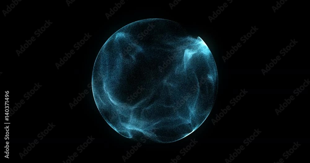Aufkleber abstract 4k motion background explosion with particles and sphere. atom science technology,energy ci