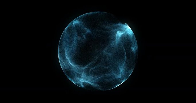 Abstract 4K Motion Background Explosion With Particles And Sphere. Atom Science Technology,energy Circle Sphere Ball, power Wire Lines Curve. Abstract Animated Motion Graphic
