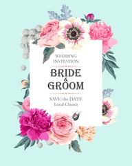 Vintage wedding invitation