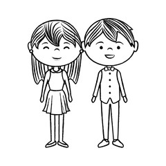 couple lovers characters icon vector illustration design