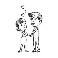 couple lovers characters icon vector illustration design
