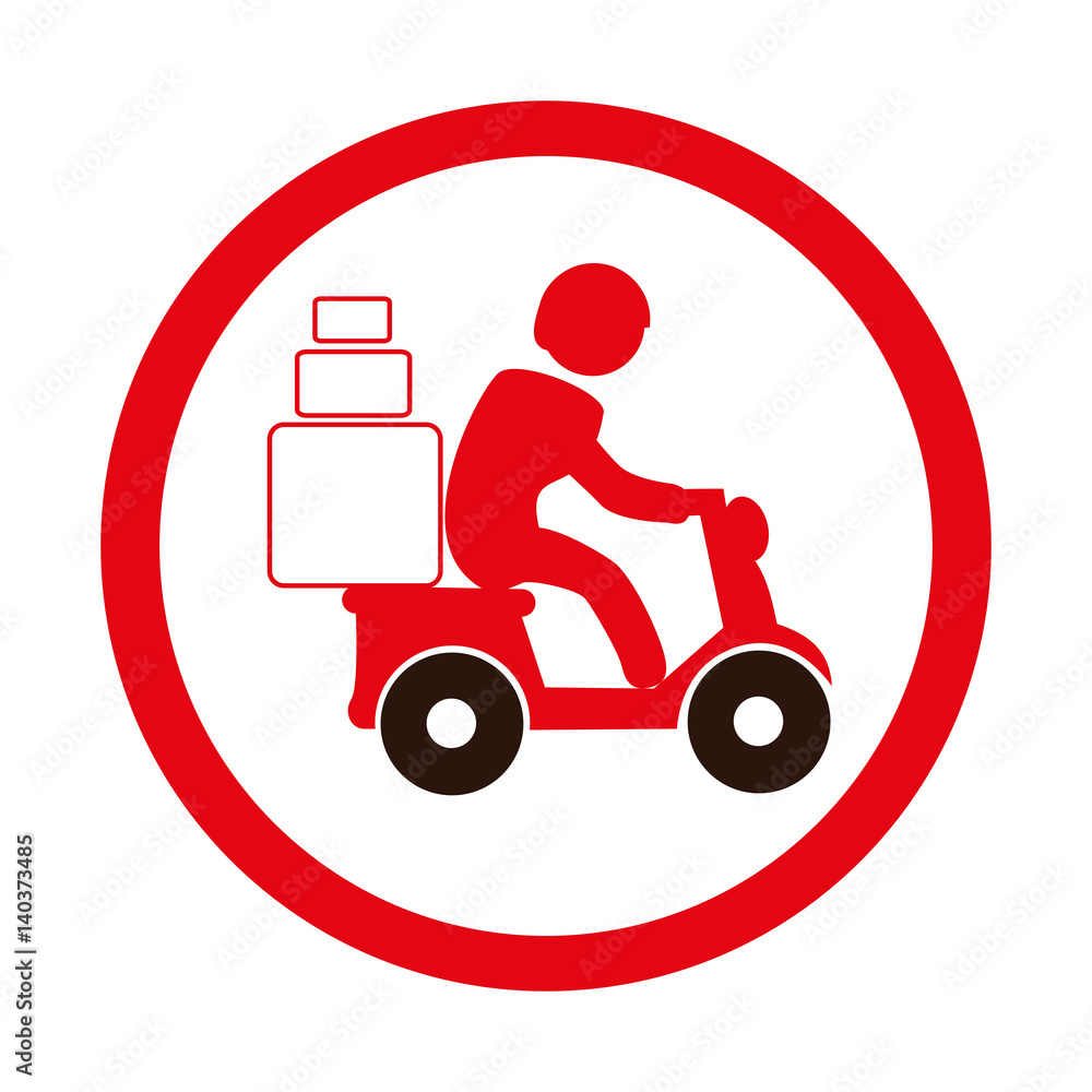 Wall mural motorcycle delivery service icon vector illustration design