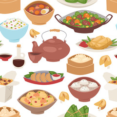 Sushi japanese cuisine traditional seamless pattern food flat healthy oriental restaurant rice asia meal plate culture roll vector.