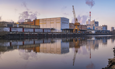modern paper factory in Germany with its own port, oriented to the processing of waste paper