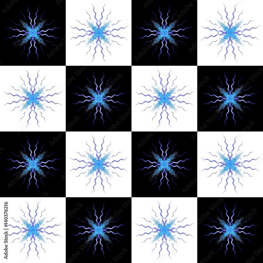 Aufkleber texture with 3d rendering abstract fractal blue pattern