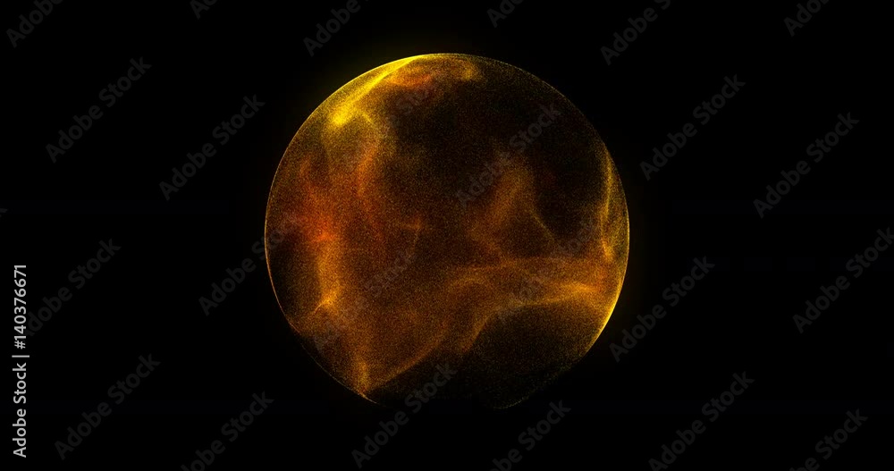 Poster abstract 4k motion background explosion with particles and sphere. atom science technology,energy ci