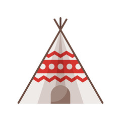 Vector flat style illustration of wigwam. © thruer