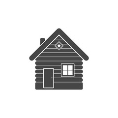 Wood log house icon vector illustration
