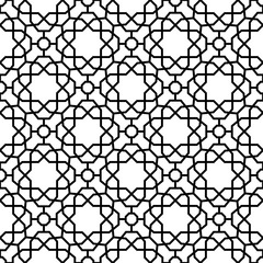 Obraz premium Seamless black and white background for your designs. Modern vector ornament. Geometric abstract pattern