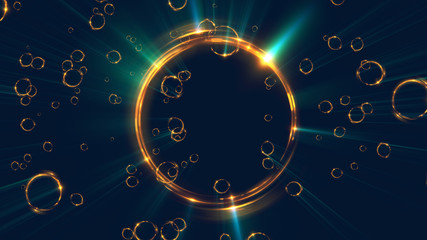 Abstract neon background. Shine swirling. Glowing spiral cover. .Bubbles elegant. Halo around. Power sparks data particle..Space tunnel. Glossy jellyfish. LED color ellipse. Glint glitter beam tech