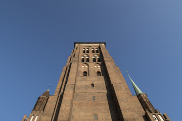 Fototapeta na wymiar Looking up St. Mary's church in Gdansk/ Poland