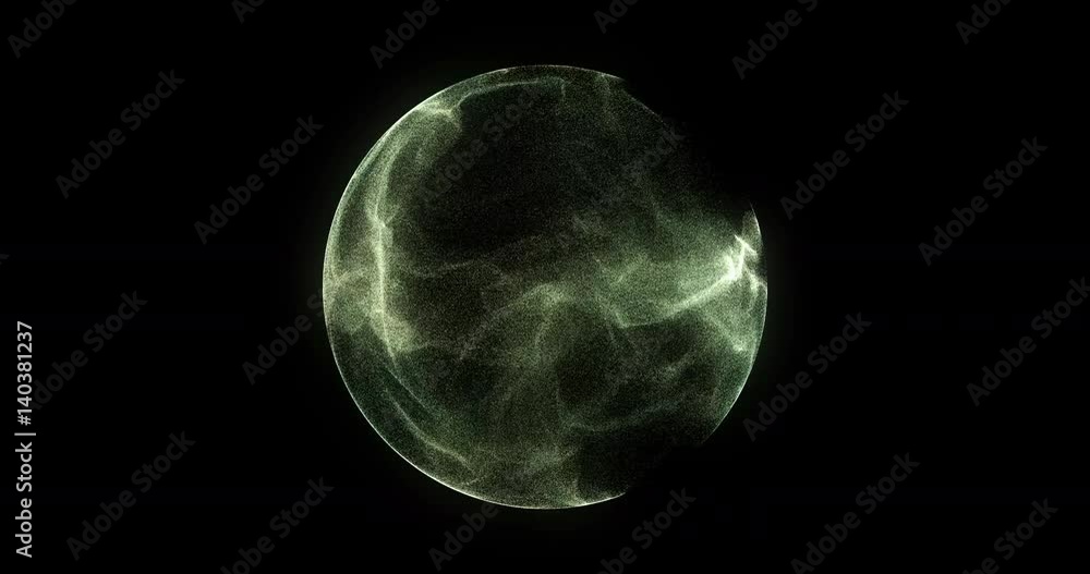 Poster abstract 4k motion background explosion with particles and sphere. atom science technology,energy ci