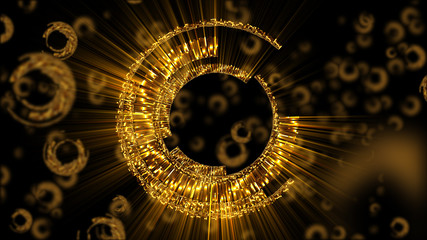 Abstract neon background. Shine swirling. Glowing spiral cover. .Bubbles elegant. Halo around. Power sparks data particle..Space tunnel. Glossy jellyfish. LED color ellipse. Glint glitter beam tech