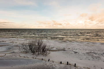 frozen countryside scene in winter