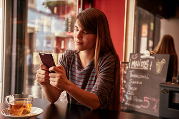 Interested young lady with a smile