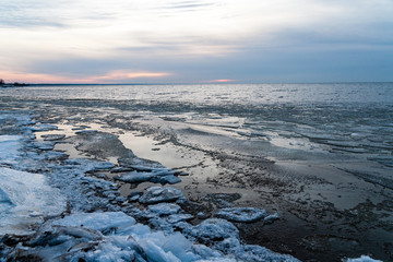 frozen countryside scene in winter