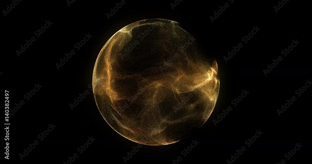 Poster abstract 4k motion background explosion with particles and sphere. atom science technology,energy ci
