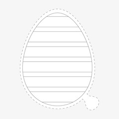 Coloring Book Easter egg sticker in trendy flat style.