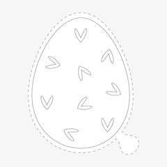 Coloring Book Easter egg sticker in trendy flat style.