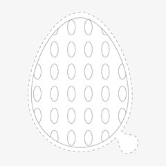 Coloring Book Easter egg sticker in trendy flat style.