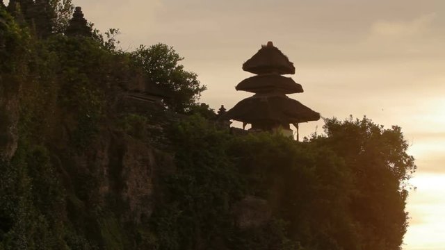 Sunset at Pura Luhur Uluwatu. Bali island Indonesia.