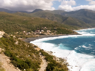 Beach with strong Mistral wind