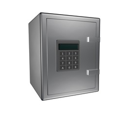 steel safe box 3D render