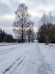 Obraz premium frozen countryside scene in winter