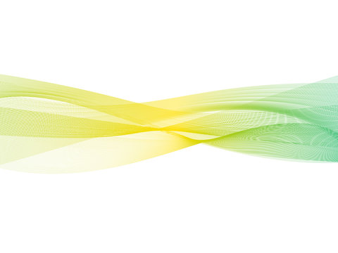 Abstract transparent yellow-green gradient wave background. Smoke effect design element wallpaper. Modern design EPS10 vector illustration.