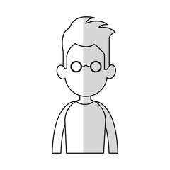 man wearing glasses cartoon icon over white background. vector illustration