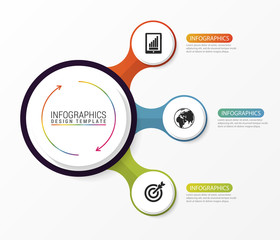 Circle infographics. Template for diagram. Vector illustration