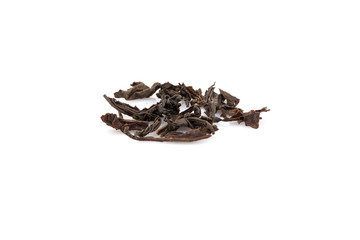 Black tea isolated on white