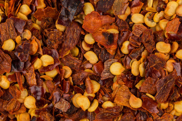 Pile of a crushed red pepper