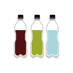 Refreshing beverage in bottle vector illustration design
