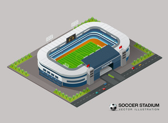 isometric soccer stadium