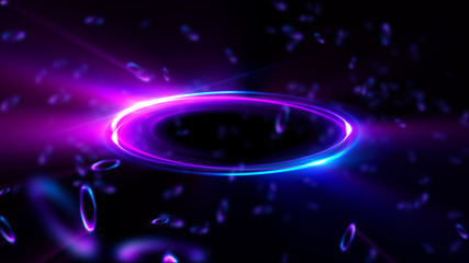 Abstract neon background. luminous swirling. Glowing cover. .Black elegant. Halo around. Spiral isolated. Rotation border.Space tunnel. Glossy jellyfish. LED color ellipse. Glint glitter