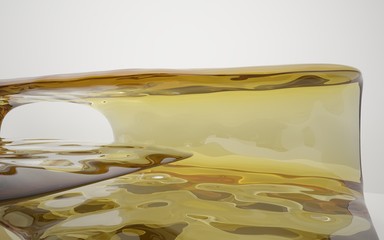 Abstract white and concrete interior  with glossy white lines. 3D illustration and rendering.